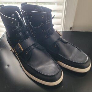 Men’s Polo Ralph Lauren Ranger Sneaker Boot Cow Leather/Suede Black, 14